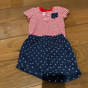 Little Me - Baby Boy USA Onesie w/ Shorts - 6M